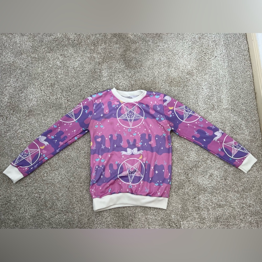 Dolls Kill Cute Pink Pentagram Long Sleeve